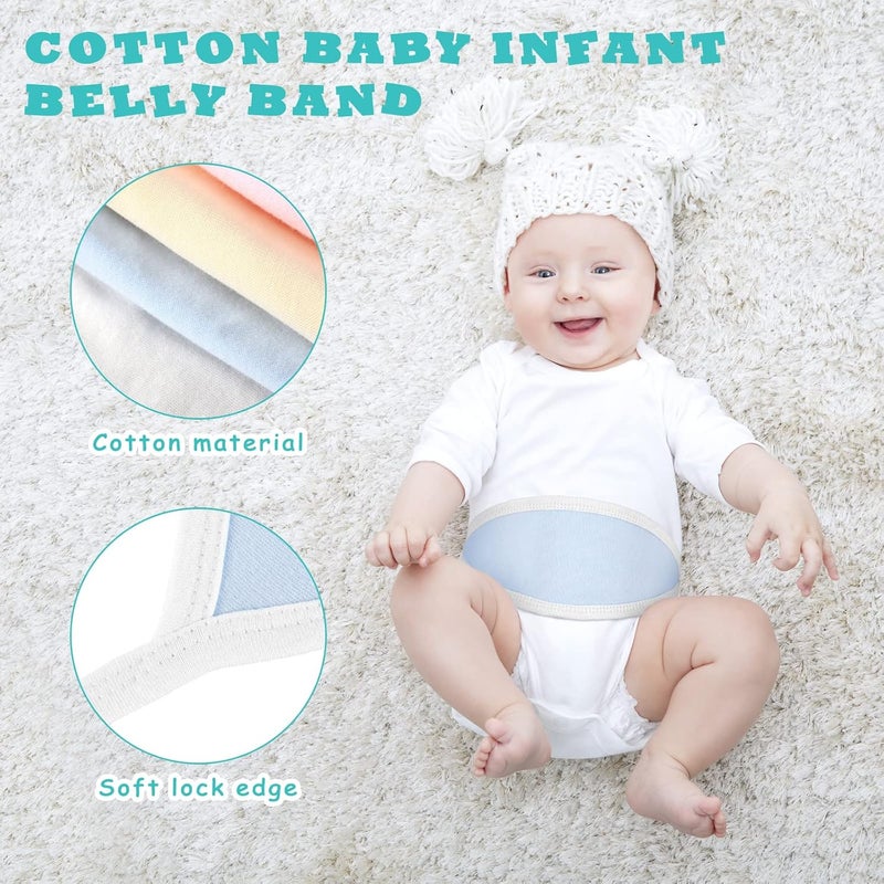 Hoolerry 8 Pcs Baby Belly Band Newborn Infant Comfort Cotton Belly Binder Wraps for Baby Umbilical Cord Cover Band Umbilical Cord Belt for 0-12 Months Infant Boy Girl Gift, 4 Color - Image 3